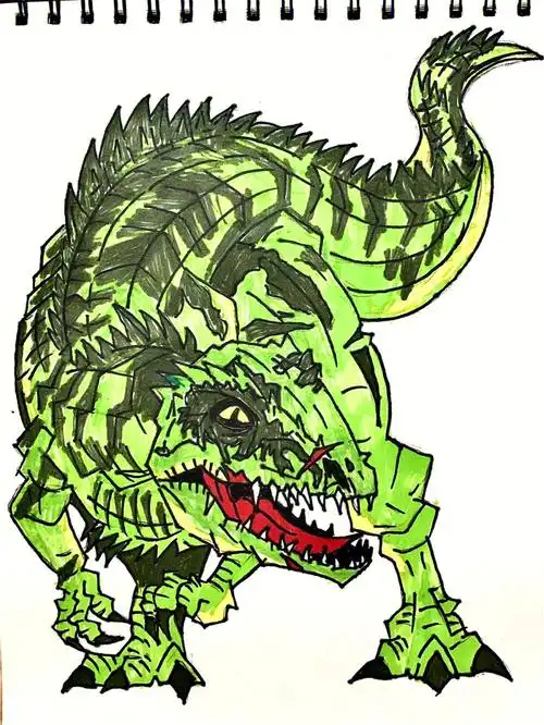 巨兽龙简笔画谢谢大家