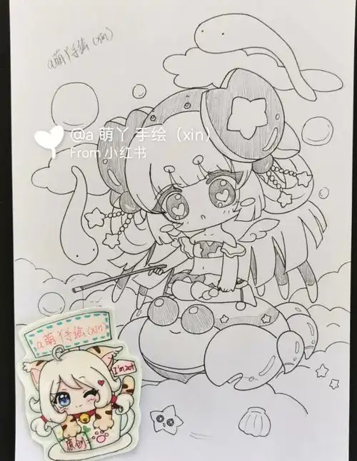 十二星座巨蟹座女孩原创手绘简笔画画的日常