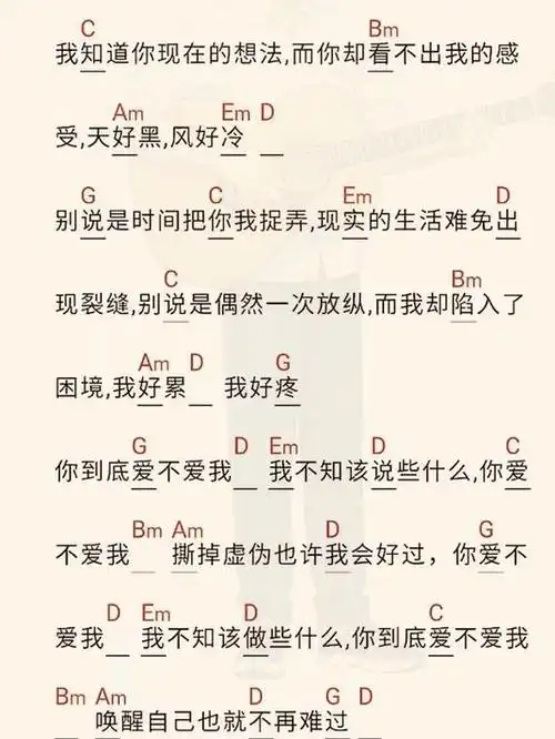零点乐队《爱不爱我》吉他谱