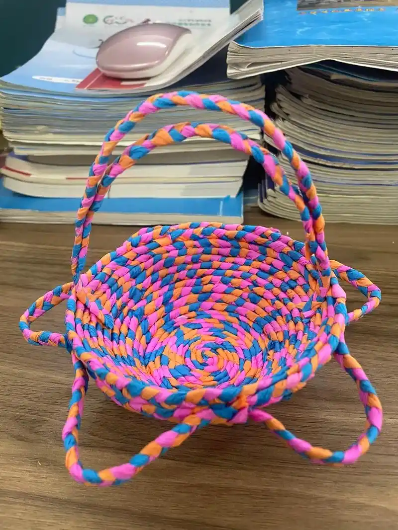 纸编花篮纯手工打造