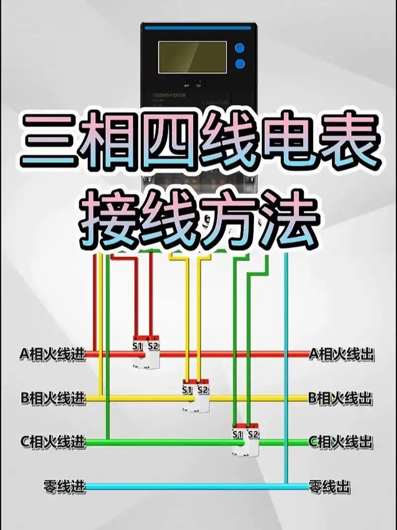 三相四线电表的接线方法 电工接线 零基础学习电工 电工知识  一个
