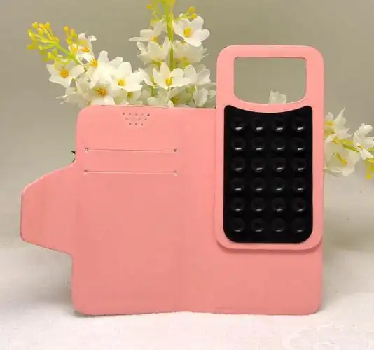 热销 新出款式 水晶纹万能吸盘上下推式皮套 免加工打孔有5个尺寸