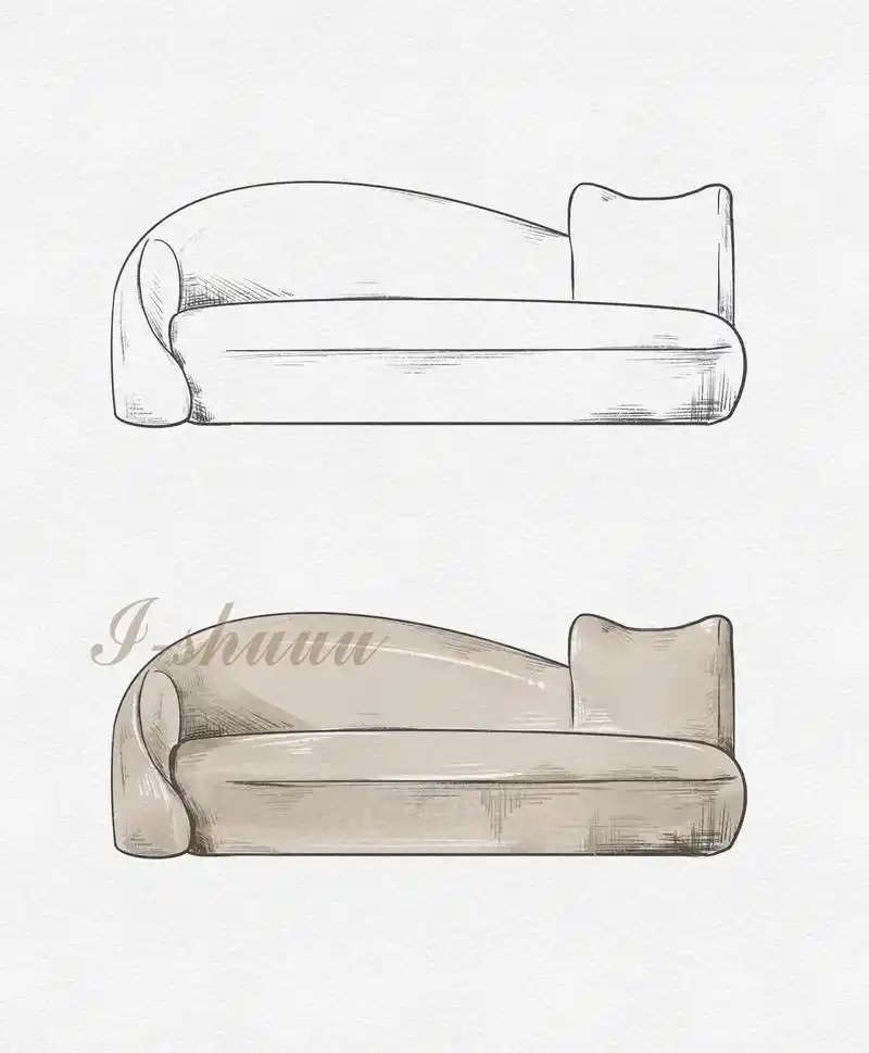 【懒猫沙发家具单体 手绘图文教程】 工具:procreate - 抖音