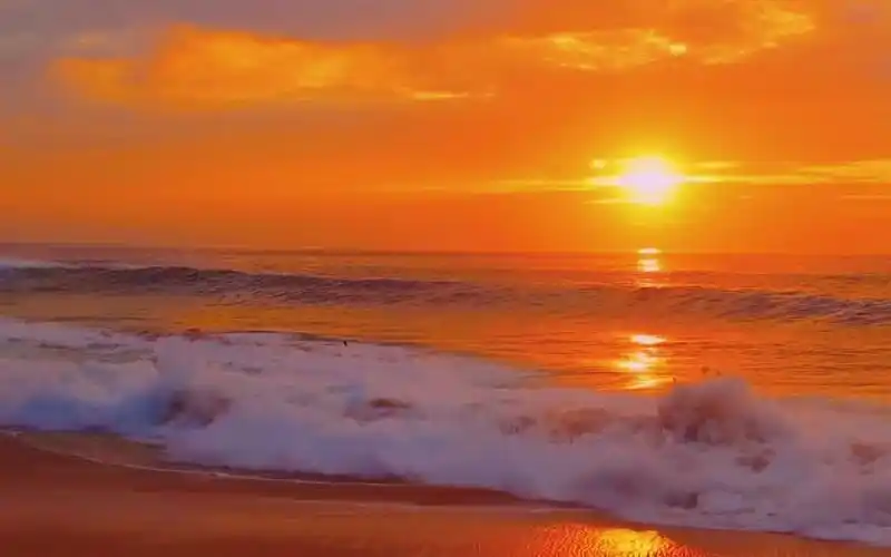 落日余晖浪漫晚霞红日治愈