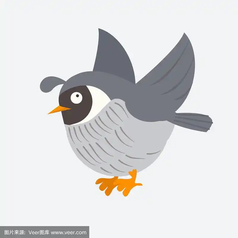 可爱的鹌鹑卡通风格
