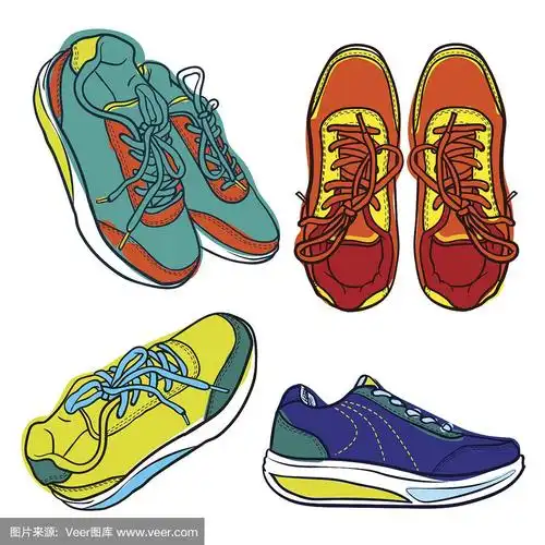 乱画,鞋子,动画片,明亮,运动鞋