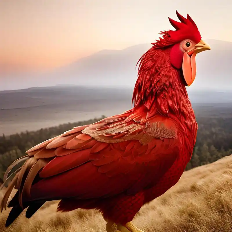 遇见一只大红公鸡(一鸣惊人,鸿运当头)#大公鸡# #公鸡