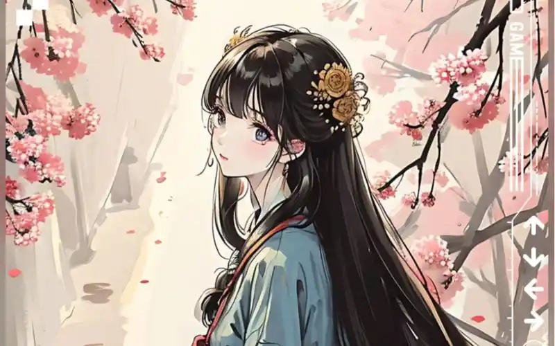 樱花树下的女孩,二次元动漫卡通头像壁纸,喜欢的快来