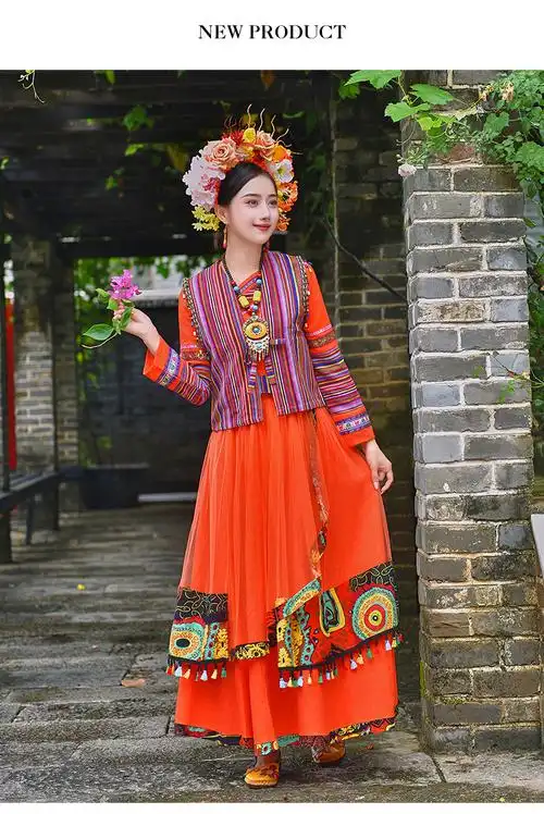 贵州苗寨旅拍云南侗族少数民族风服饰瑶族土家族舞蹈服演出服套装