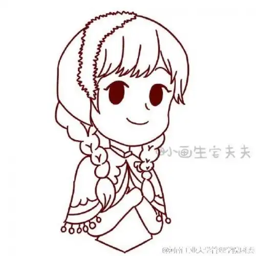 安娜公主怎么画迪斯尼公主的画法安娜公主简笔画卡通画儿童画教程2