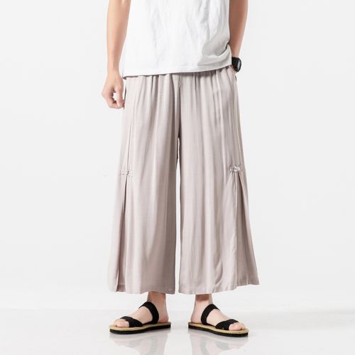 中国国风汉服裤子汉元素阔腿男士裙裤改良大袴休闲裤