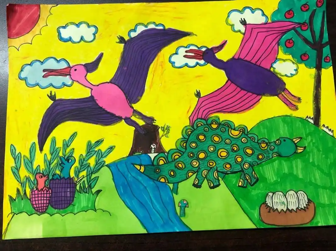 三年级美术下册《恐龙世界》