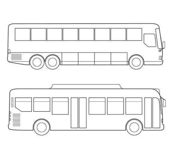 公交车简笔画大全及画法步骤公共汽车简笔画公交车怎么画公共汽车简笔