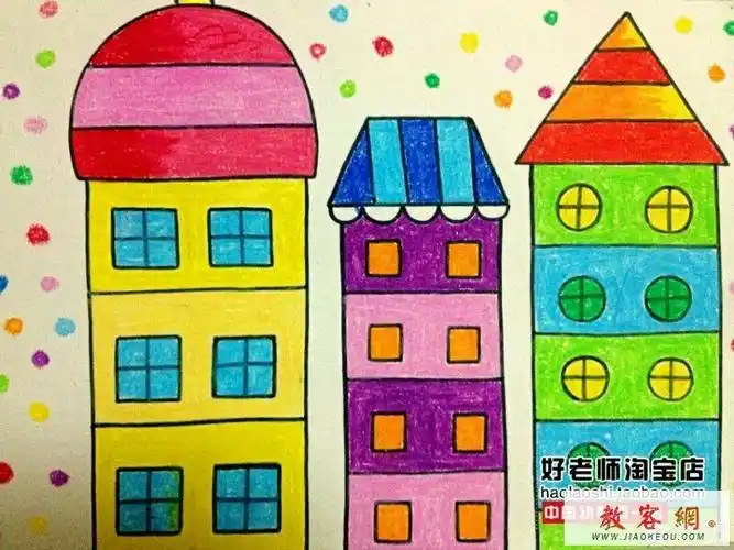 欢迎来到宝贝们的小天地,今天画摩天大楼,宝贝们运用正方形,长方形