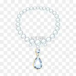 卡通白色珍珠项链设计