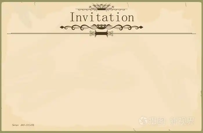 空白的老式邀请