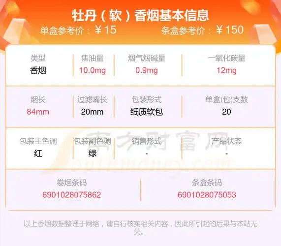 牡丹香烟焦油量10mg以下的烟一览表