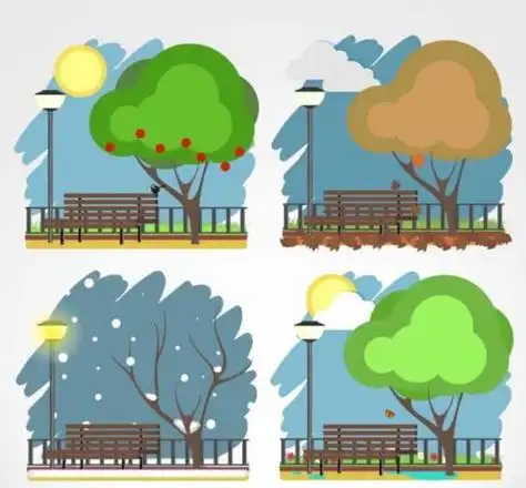 春夏秋冬简笔画四格组图春夏秋冬简笔图片四张