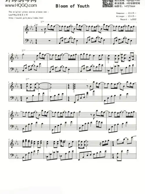 钢琴谱分享bloomofyouth