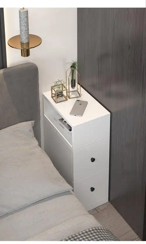 小型迷你床头柜简易款夹缝超极窄置物架小户型尺寸免安装床边柜子