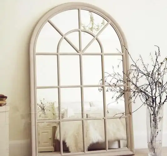 墙面装饰挂镜框欧式复古铁艺假窗镜壁饰圆弧窗户床头挂饰壁景客厅