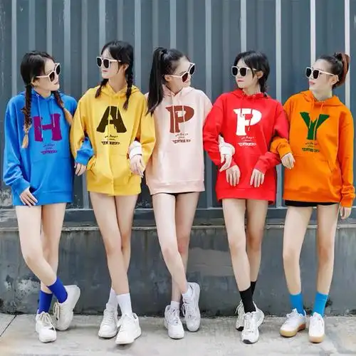 彩色闺蜜装卫衣定制连帽秋冬聚会活动班服