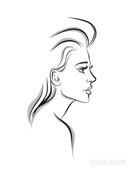 美丽的女人线条艺术插图