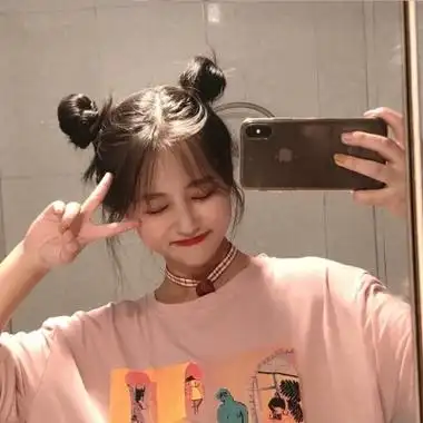 高清可爱的双丸子头女孩头像图片