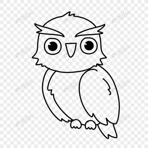 猫头鹰简笔画线稿