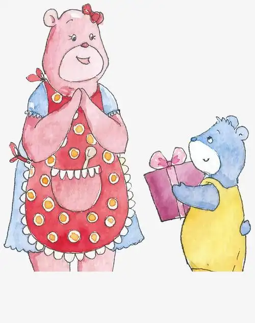 母亲节粉色小熊妈妈