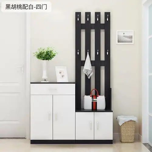 新品鞋柜带挂衣架一体组合多功能门厅柜家用卧q室落地门口玄关衣