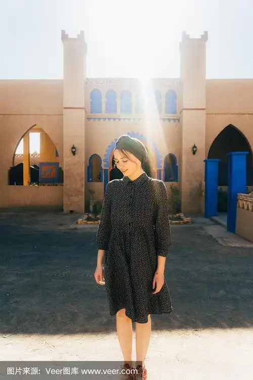 摩洛哥卡斯巴的一个戴头巾的女人