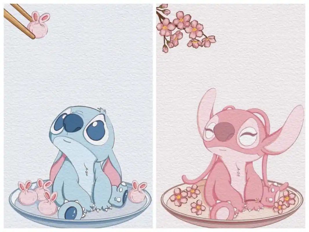 史迪仔头像|壁纸 关于坐在盘子里的崽崽和安琪 带着樱花手环的安琪