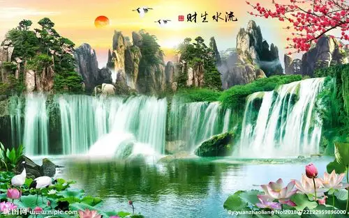 风水画客厅山水图片