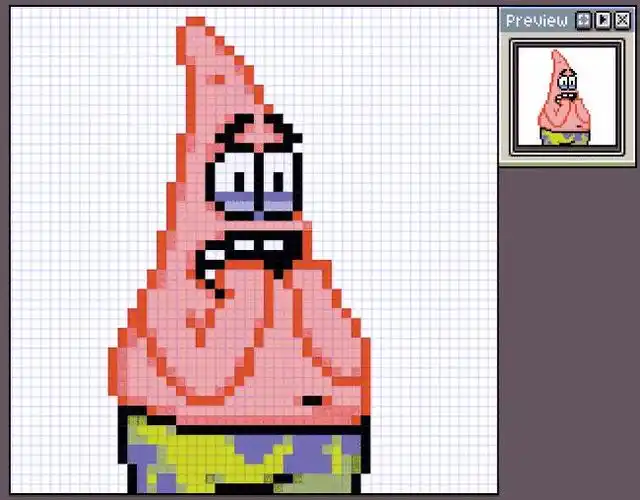 可爱简单海绵宝宝像素画网格画图案