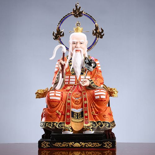 天尊台湾盛凡鎏金纯铜太上老君神像元始道德摆件