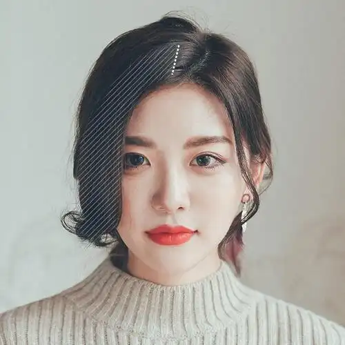 刘海女生分卷假发片侧分迷你接发片修脸刘海片