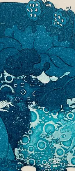 馆藏赏析—易阳老师藏书票—在水一方_版画_作品_创作