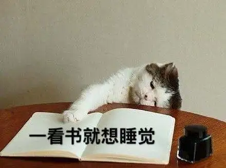 一看书就想睡觉(猫咪)_猫咪_看书_睡觉表情