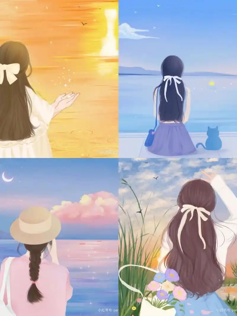 最近爱上的一些背影|女生头像 78软件:procreate 78笔刷:万能笔刷