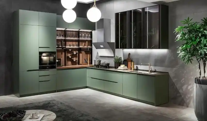 欧派橱柜-唐古拉流线型设计的隐藏拉手除了好看,实用性同样很强