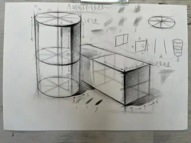 素描几何体结构组合解析步骤图