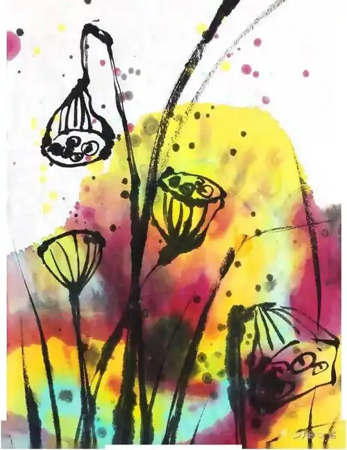 素材 ▏这60幅儿童水墨画,技法 欣赏两不误!