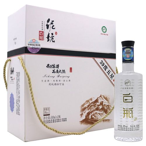 泥坑酒39度白瓶光瓶纯粮食礼盒装浓香型白酒整箱500ml*6