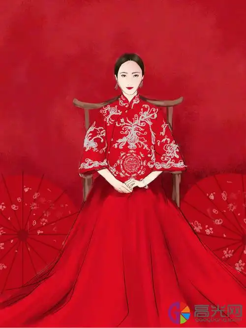 板绘古代婚服步骤教程