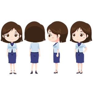 卡通人物q版职业人物矢量动漫形象转面设定