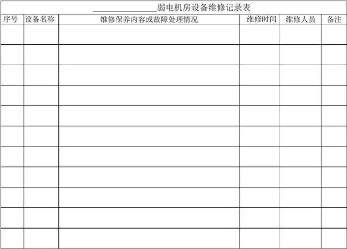 弱电机房维修记录表