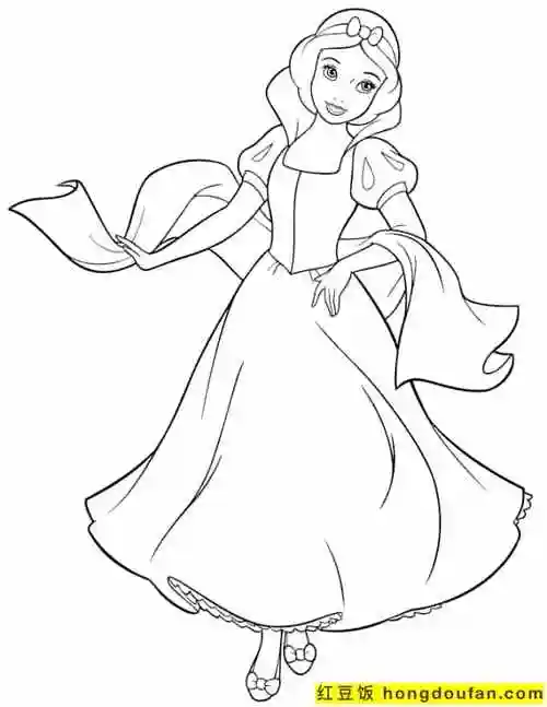 11张4到8岁女孩子们最喜欢的迪士尼童话公主涂色图片