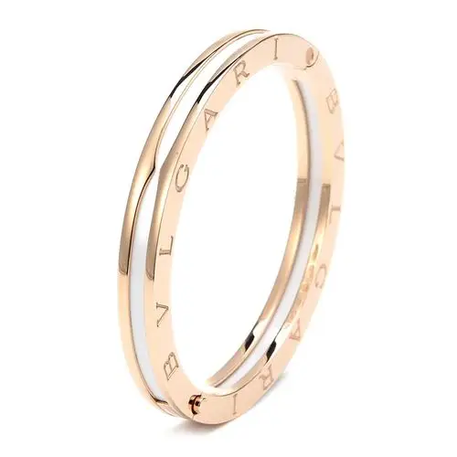 bvlgari(宝格丽) 18k玫瑰金白陶瓷手镯m