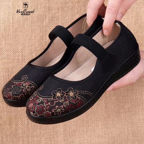 vancamel老人鞋女70一80岁老北京布鞋女春秋防滑妈妈鞋软底老太太奶奶
